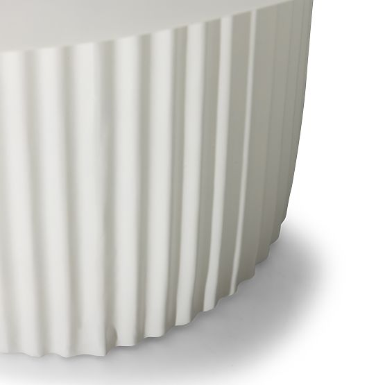 Konferencijski stolić Salerno 70 cm, okrugli, bijeli, s utorima