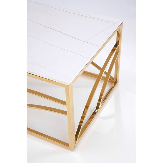 Konferencijski stolić UNIVERSE 3, bijeli mramor / zlatni (2p=1ks)