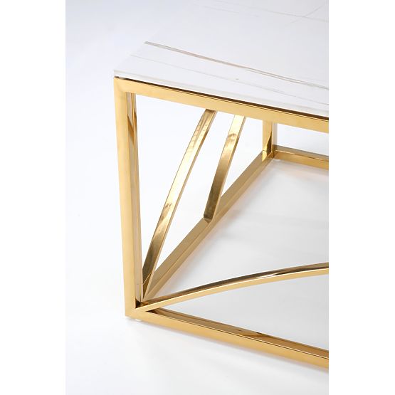 Konferencijski stolić UNIVERSE 3, bijeli mramor / zlatni (2p=1ks)