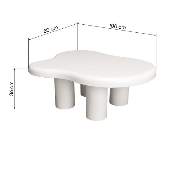 Konferencijski stolić Vercelli 100 cm, bijeli