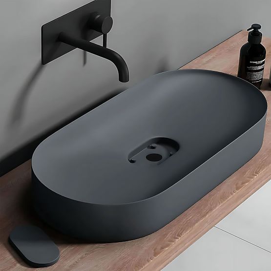 Konglomeratni umivaonik IRIS 71 CM sivi mat