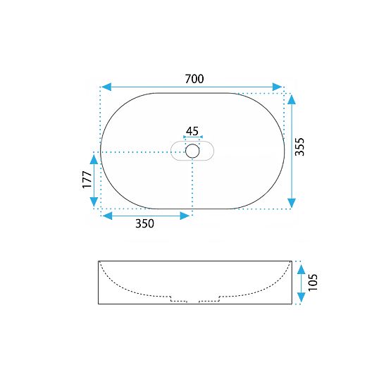 Konglomeratni umivaonik IRIS 71 CM sivi mat
