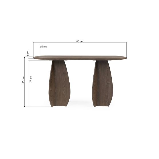 Konzola/pisaći stol Noku 150 cm, tamni orah