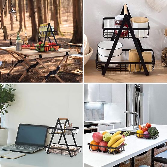 Košara za voće PULOS 2 razine crna