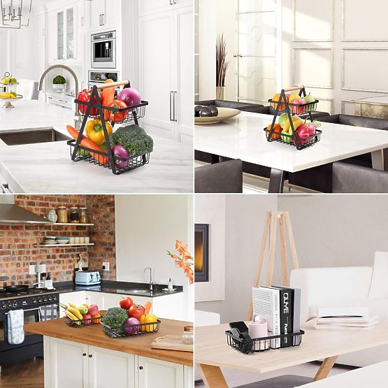 Košara za voće PULOS 2 razine crna