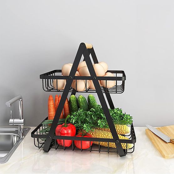 Košara za voće PULOS 2 razine crna