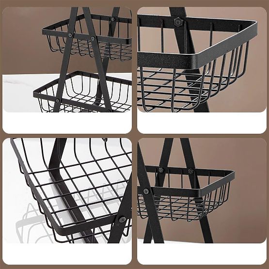 Košara za voće PULOS 3 razine crna