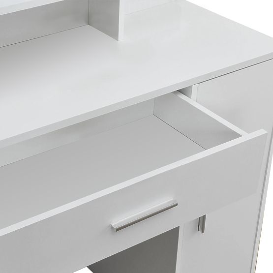 Kozmetički toaletni stolić s modernim bijelim ogledalom ModernHome