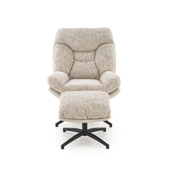 KRONOS fotelja s osloncem za noge, bež / višebojna (1p=1ks)