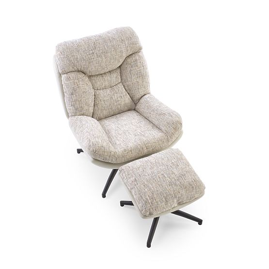 KRONOS fotelja s osloncem za noge, bež / višebojna (1p=1ks)