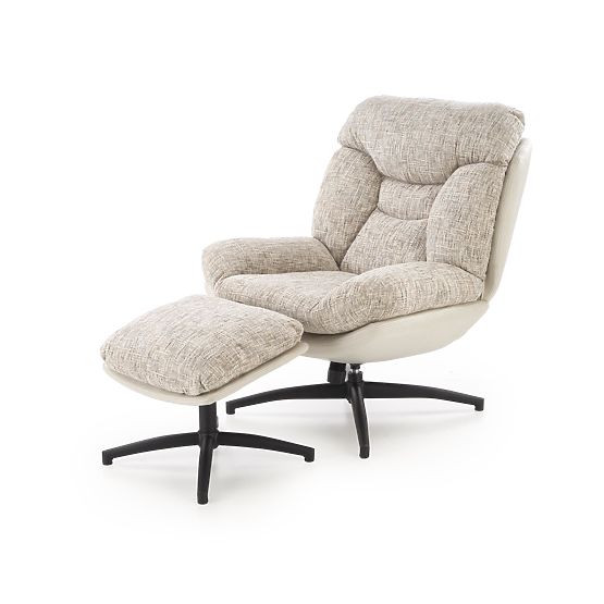 KRONOS fotelja s osloncem za noge, bež / višebojna (1p=1ks)