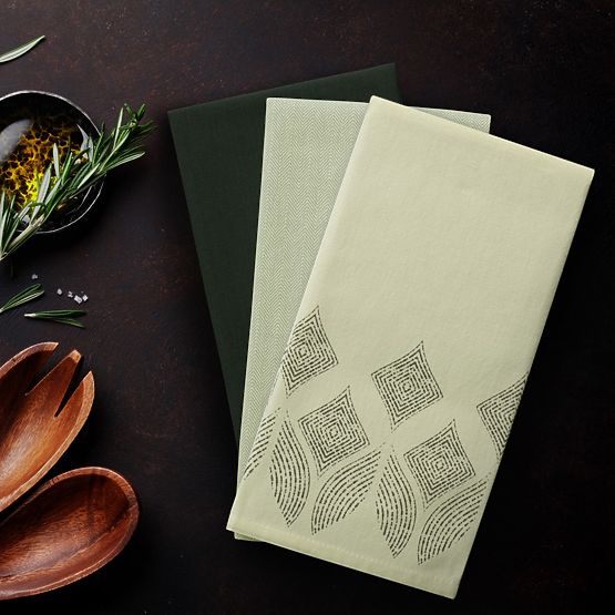 Kuhinjska krpa LETTY boja boce zelena tiskani motiv moderni 50x70 ameliahome