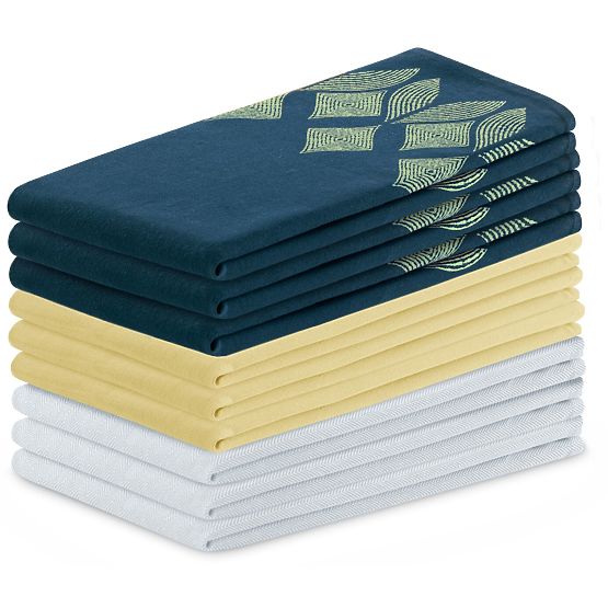 Kuhinjska krpa LETTY žuta s printom moderni motiv klasični stil 50x70 ameliahome