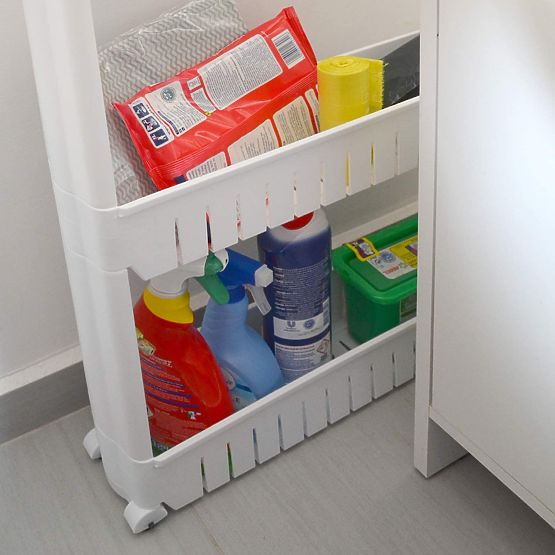 Kuhinjska kupaonska polica bijela 4 razine Osmera