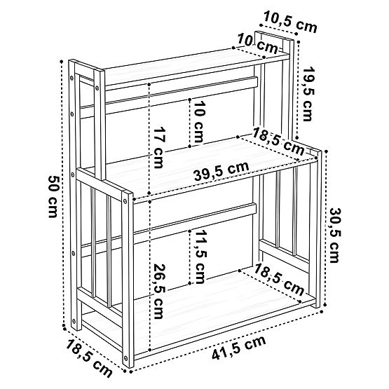 Kuhinjska polica za začine CEZAR Wood Brown