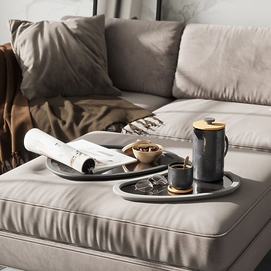 Kuhinjski dodaci nepravilnog oblika HUB boja grafitna stil minimalistički umbra