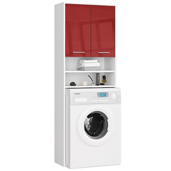 KUPAONSKA POLICA FIN IZNAD PERILICE BIJELA / CRVENI SJAJ