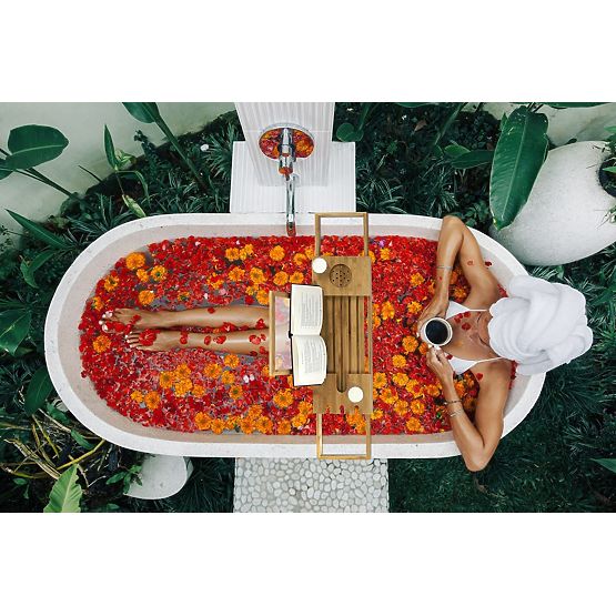 Kupaonski dodaci MELEDYN svijetlosmeđe boje u boho stilu, samostojeći za unutarnju upotrebu homede