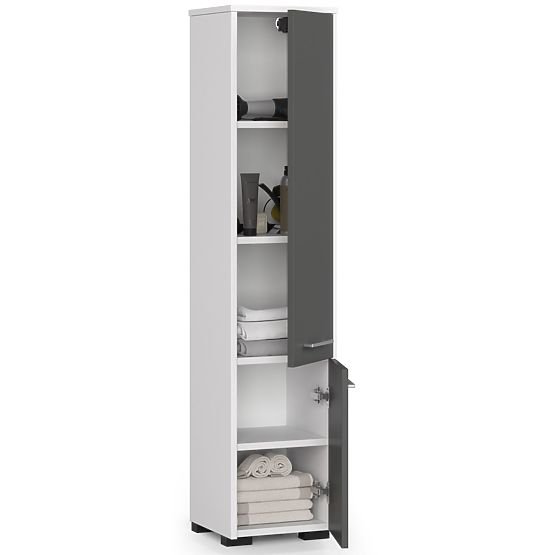 KUPAONSKI ORMAR FIN STUP 30 2D 140cm BIJELA / SIVA