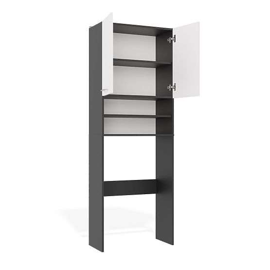 Kupaonski Ormar iznad Perilice POLA DK ANTRACIT BIJELA Regal Stup 180X64X30