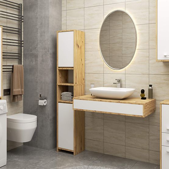 KUPAONSKI ORMARIĆ FIN STUPAC 30 2D 140cm ARTISAN / BIJELA