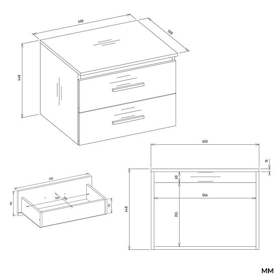 KUPAONSKI ORMARIĆ ISPOD UMIVAONIKA NEL 60 S 2 LADICE BIJELA