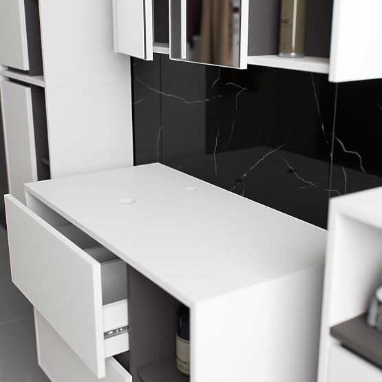 KUPAONSKI ORMARIĆ ISPOD UMIVAONIKA S OTVORIMA VAMI W90 UM 2SZ 2P BIJELA / GRAFITNO SIVA