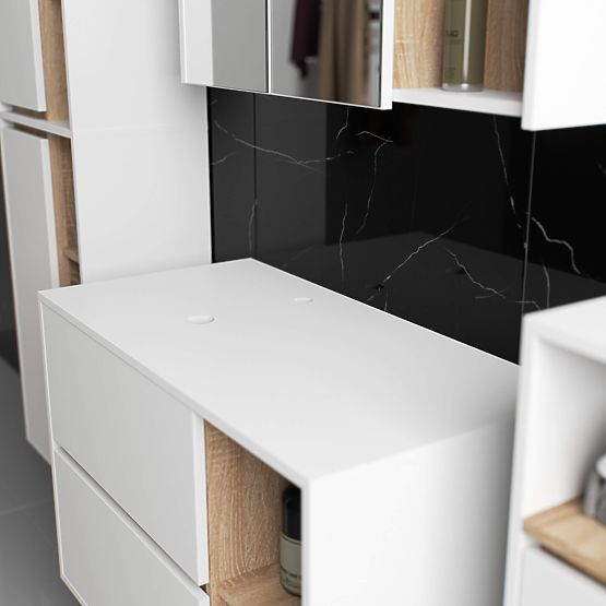 KUPAONSKI ORMARIĆ ISPOD UMIVAONIKA S OTVORIMA VAMI W90 UM 2SZ 2P BIJELA / HRAST SONOMA