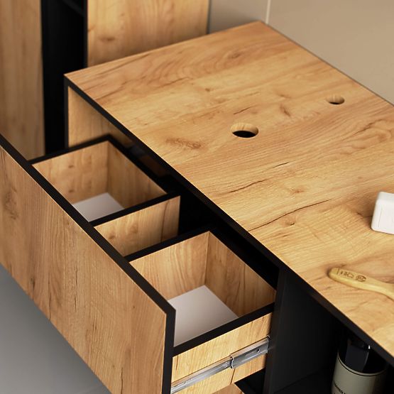 KUPAONSKI ORMARIĆ ISPOD UMIVAONIKA S OTVORIMA VAMI W90 UM 2SZ 2P HRAST CRAFT / CRNA