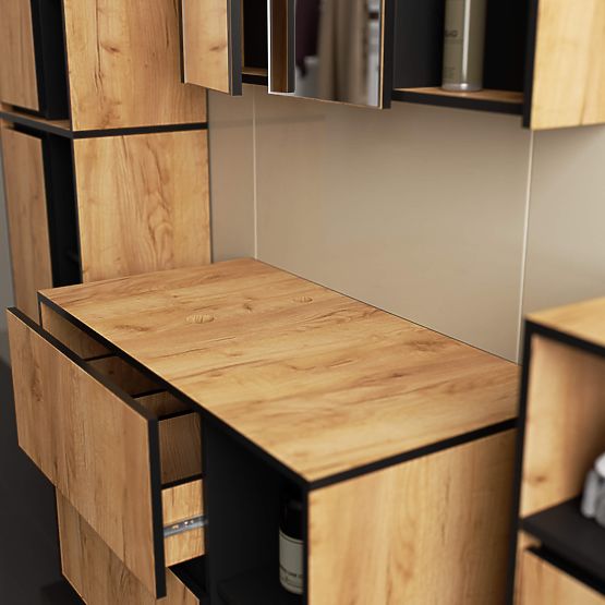 KUPAONSKI ORMARIĆ ISPOD UMIVAONIKA S OTVORIMA VAMI W90 UM 2SZ 2P HRAST CRAFT / CRNA