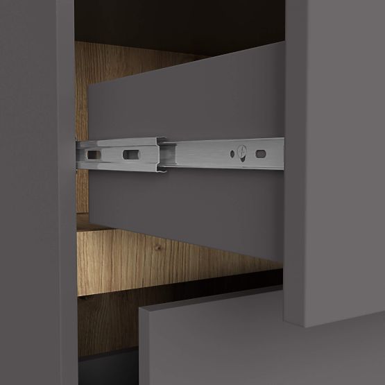 KUPAONSKI ORMARIĆ ISPOD UMIVAONIKA VAMI W 90 cm 2 LADICE GRAFIT SIVA / HRAST ARTISAN