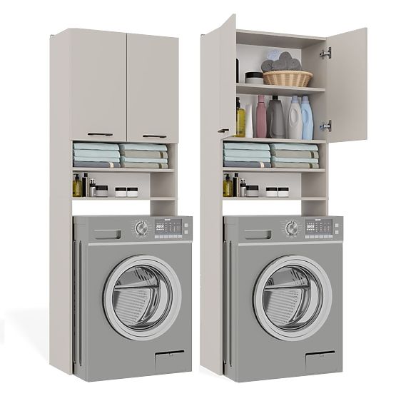 Kupaonski ormarić iznad perilice POLA DK KAŠMIR BEŽ Polica Stup 180X64X30