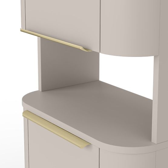 Kupaonski ormarić, stup Bassa kašmir, zlatne ručke, zaobljen