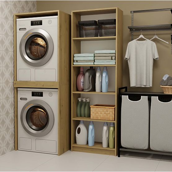 Kupaonski ormarić za perilicu i sušilicu POLA TWIN Regal Stup DUB ARTISAN