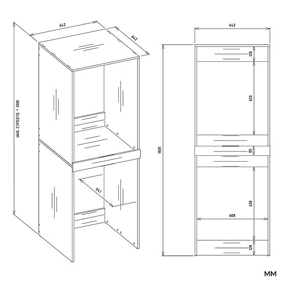 Kupaonski ormarić za perilicu i sušilicu POLA TWIN Regal Stup DUB ARTISAN