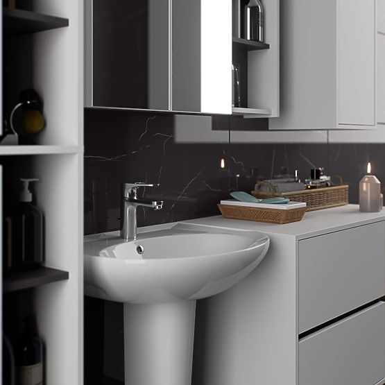 KUPAONSKI ORMARIĆ ZA UMIVAONIK VAMI W90 2SZ 2P PK BIJELA / GRAFIT SIVA