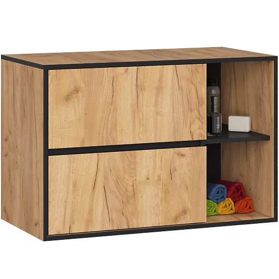 KUPAONSKI ORMARIĆ ZA UMIVAONIK VAMI W90 2SZ 2P PK HRAST CRAFT / CRNA