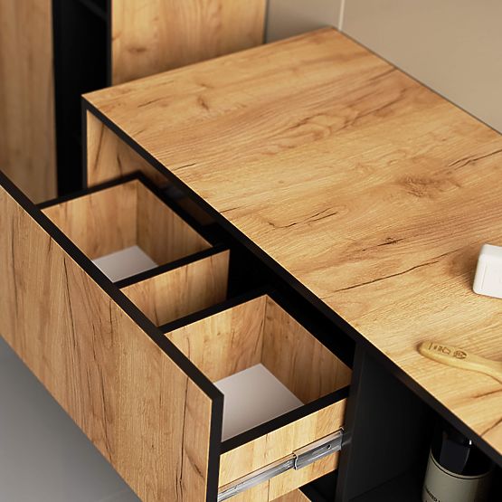 KUPAONSKI ORMARIĆ ZA UMIVAONIK VAMI W90 2SZ 2P PK HRAST CRAFT / CRNA