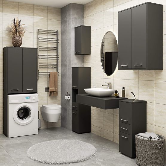 KUPAONSKI STUP FIN 180 STROJ ZA PRANJE PUN 2D - SIVA