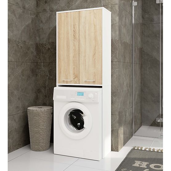 KUPAONSKI STUP FIN 180 ZA PERILICU PUNI 2D - BIJELA / HRAST SONOMA