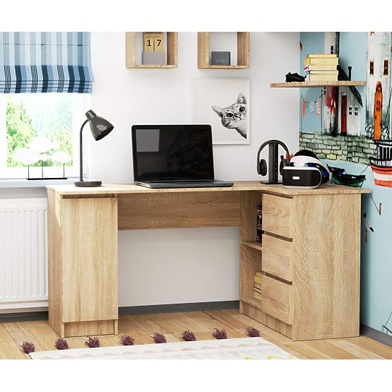 KUTNI PISAĆI STOL B20 155 cm DESNI SONOMA