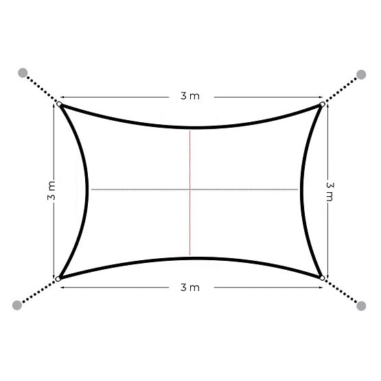 Kvadratno sjenilo 3x3m vodootporno ModernHome - bež