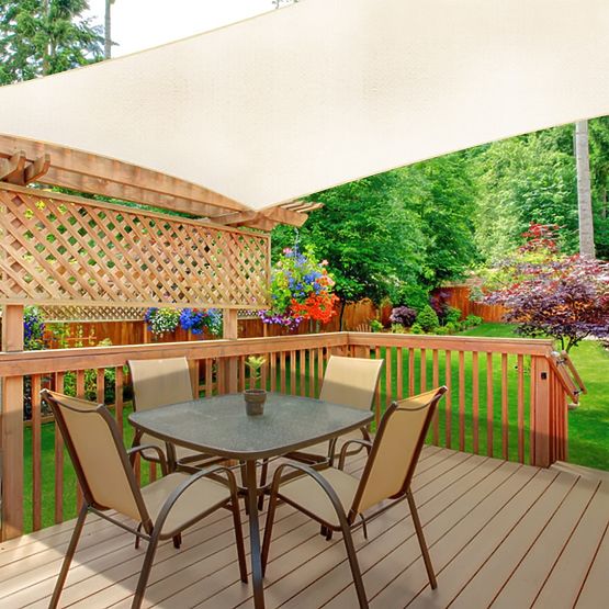 Kvadratno vodootporno sunčano platno 5x5m ModernHome - bež