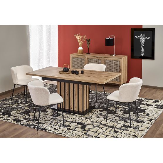 LAMELLO proširivi stol 160-210/90 cm hrast artisan/crni