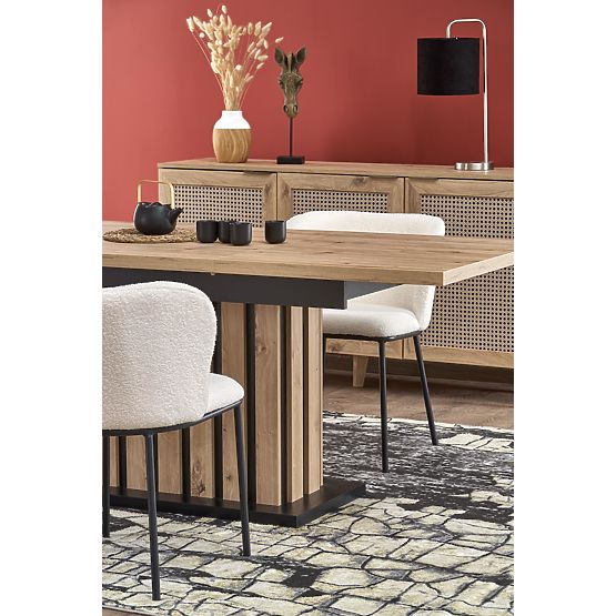 LAMELLO proširivi stol 160-210/90 cm hrast artisan/crni