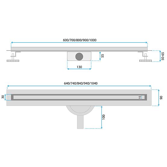 Linearni odvod REA NEOX SLIM PRO brušeni bakar 80