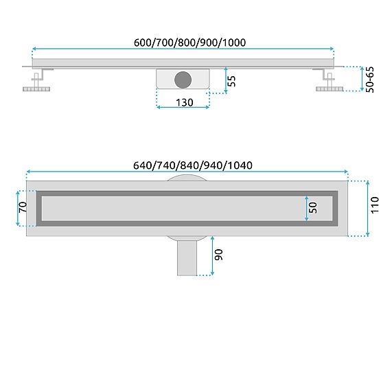Linearni odvod REA Neox za brušeni bakar 90