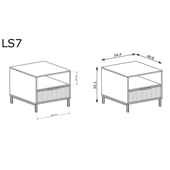 LINKaSTYLE noćni ormarić LS7 kašmir