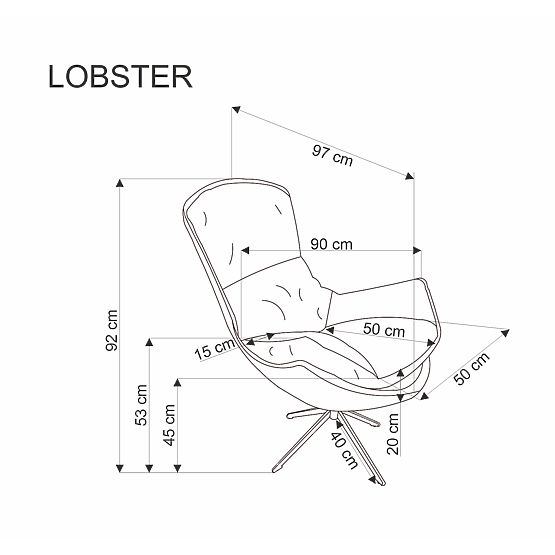 LOBSTER bež fotelja za opuštanje