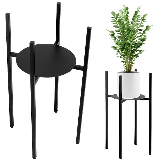 Loft stalak za cvijeće Torre 60 cm crni